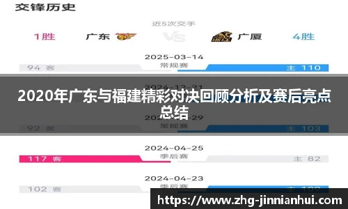 2020年广东与福建精彩对决回顾分析及赛后亮点总结